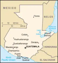 Guatemala na mapě