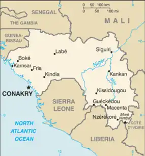 Mapa Guinejské republiky