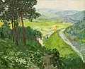 Gustav Macoun Krajina s procesím (1907)