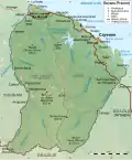 Topografická mapa Guyany
