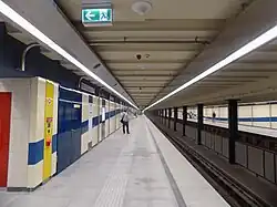 pohled na stanici z nástupiště směr Újpest-központ