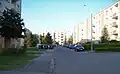 Zeleň u funkcionalistických obytných budov, ČR, Praha.