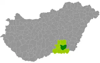okres Hódmezővásárhely na mapě Maďarska