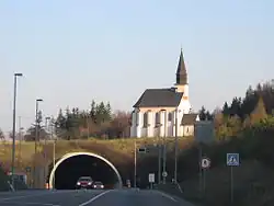 Západní portál tunelu Hřebeč