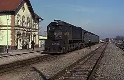 Vlak na nádraží ve stanici Županja