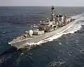 HMS Northumberland křižuje Pacifik u pobřeží Austrálie.