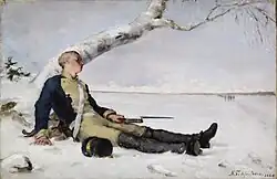 Zraněný voják v závěji (1880)