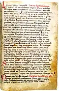 Jeden z nejstarších dochovaných písemných záznamů, datovaný do let 1192–1195