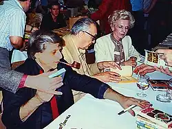 Harlan Ellison, A. E. van Vogt a Lydia van Vogt roku 1981