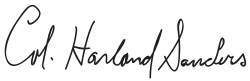Harland Sanders – podpis