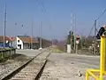 Železniční přejezd u hraničního přechodu v Harmici
