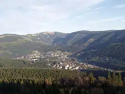 Výhled z Harrachovy skály na východ