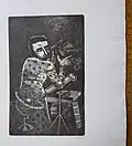 Jiří Havlíček, "Hvězdář" (Karel Tutsch), lept, 1974