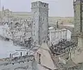 Bedřich Havránek – Staroměstské mlýny po požáru v roce 1848 (1852)