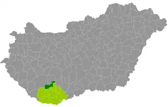 okres Hegyhát na mapě Maďarska