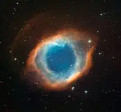Planetární mlhovina Helix (NGC 7293) na snímku z dalekohledu o průměru 2,2 m na observatoři La Silla. Autor: ESO.