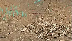 Vyobrazení údolí Harmakhis Vallis (HiRISE)