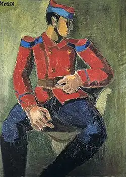 Sedící voják, 1926/1927