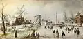 Hendrick Avercamp: Scéna na ledu, asi 1620