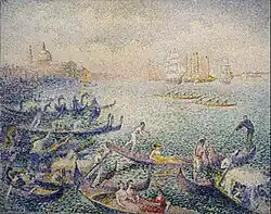Henri-Edmond Cross, 1903-04, Regatta in Venice (Regata v Benátkách), 73,7 cm x 92,7 cm, Museum of Fine Arts, Houston