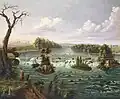 Vodopády sv. Antonína, Alto Mississippi, Henry Lewis, 1847. Muzeum Thyssen-Bornemisza .