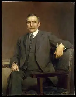 Portrét Henryho Wellcoma od Hugha Goldwina Rivière, 1906. Část kolekce Wellcome