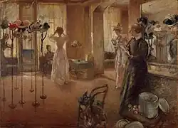 Henry Tonks: The Hat Shop (1892), olej na plátně