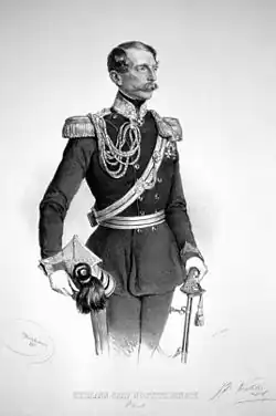 C. k. generálmajor hrabě Heřman Nostic-Rieneck (1851, litografie, Josef Kriehuber)