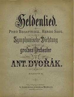 Titulní strana prvního vydání Písně bohatýrské, vydaného v roce 1899