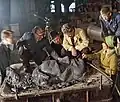 Výroba malé části Sibeliova památníku (tvář skladatele)