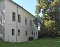 Hlučín zámek, pohled od kostela sv. Jana Křtitele