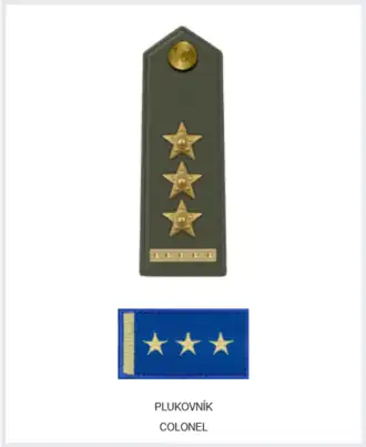 Hodnostní označení plukovníka Armády ČR (OF5)