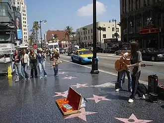 Hollywoodský chodník slávy na 6801 Hollywood Boulevard blízko Kodak Theatre.