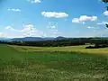 Pohled z Hončovy hůrky na Štramberk a Beskydy