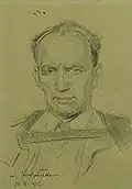 František Hoplíček, Autoportrét, kresba tužkou (1945)