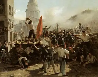 Barikáda v Soufflotově ulici v červnu 1848