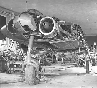 Rozestavěný třetí prototyp Ho 229 V3