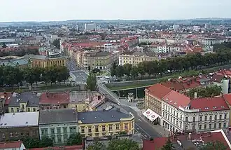 Celkový pohled směrem k nádraží