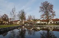 Domy v okolí rybníka
