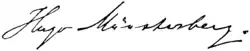 Hugo Münsterberg – podpis