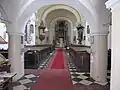 interiér kostela v Hulíně