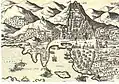 Giovanni Francesco Camotio: pohled na město Hvar a pevnost Španjola v roce 1571.