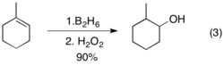 Hydroborace a oxidace 1-methyl-cyklohex-1-enu