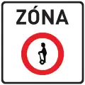 IZ 8a Zóna s dopravním omezením (vzor varianty se zákazem vjezdu osob na osobních přepravnících)