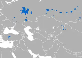 Mapa rozšíření jazyka