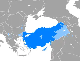Mapa rozšíření jazyka