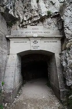 Výchozí bod stezky "52 tunelů". Pasubio Itálie