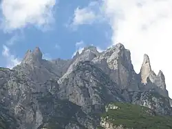 Pohled na Haunold z údolí Innerfeldtal