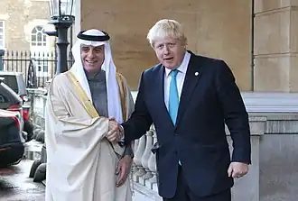 Johnson a saúdský ministr zahraničí Adel al-Džubajr v Londýně v říjnu 2016