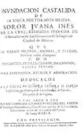 Primera parte de Inundación castálida, obras completas de Sor Juana Inés de la Cruz (Madrid, 1689)